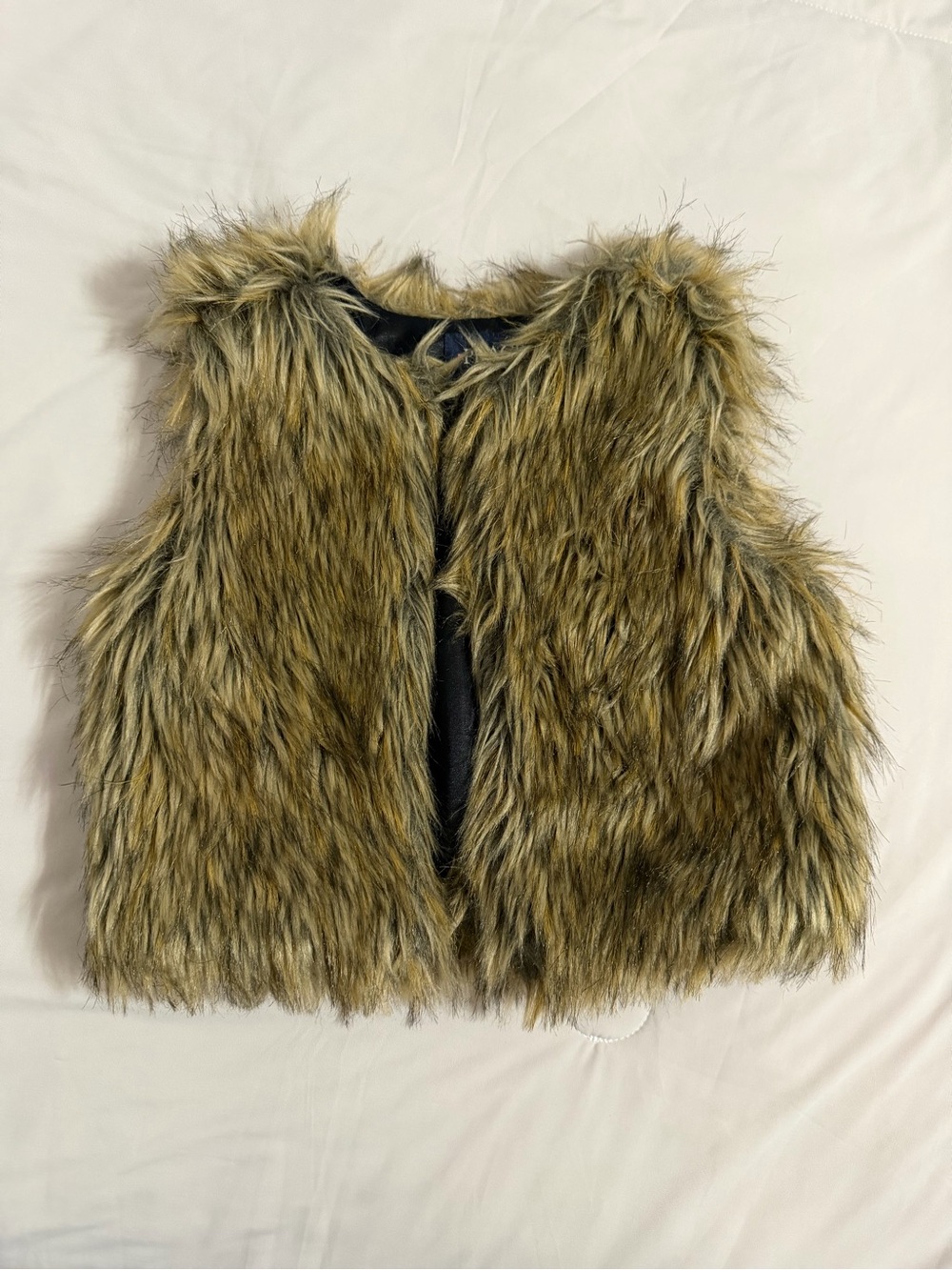 The Children’s Place Girls Faux Fur Vest Brown Tan Size 5/6
